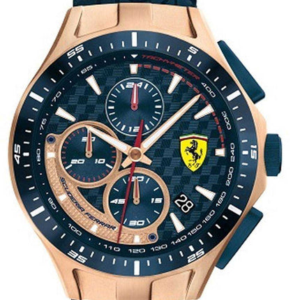 Ferrari Scuderia Race Day Chronograph Blue Dial Quartz Silicon Band 0830699 Orologio da uomo