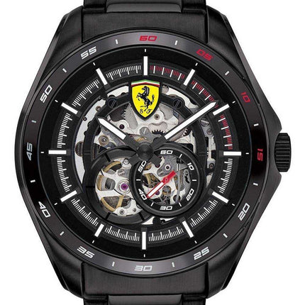 Orologio da uomo Ferrari Scuderia Speedracer con quadrante scheletrato in acciaio inossidabile al quarzo 0830708