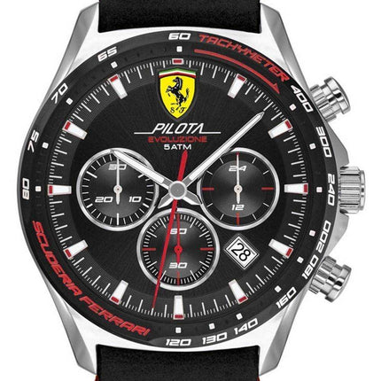 Ferrari Scuderia Pilota Evo Chronograph Leather Strap Quartz 0830710 Orologio da uomo