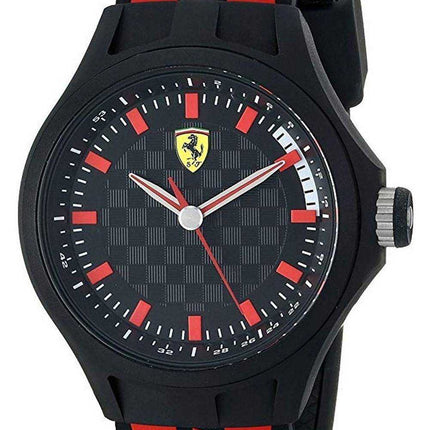 Ferrari Scuderia Pilota Evo quadrante nero cinturino in pelle quarzo 0830712 orologio da uomo