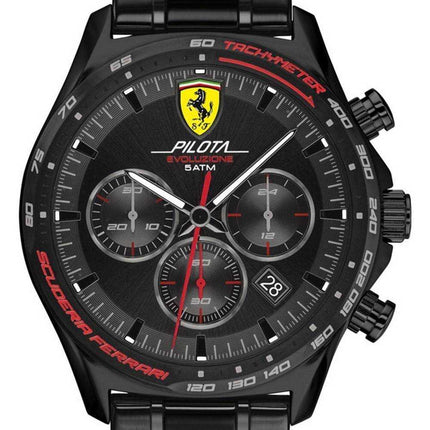 Ferrari Scuderia Pilota Evo cronografo al quarzo in acciaio inossidabile 0830716 Orologio da uomo