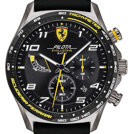 Ferrari Scuderia Pilota Evo Chronograph Leather Strap Quartz 0830718 Orologio da uomo