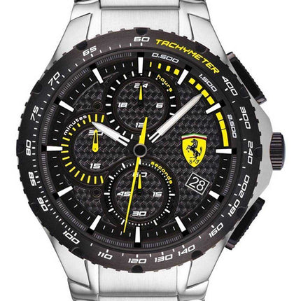 Ferrari Scuderia Pista cronografo quadrante nero in acciaio inossidabile quarzo 0830729 orologio da uomo