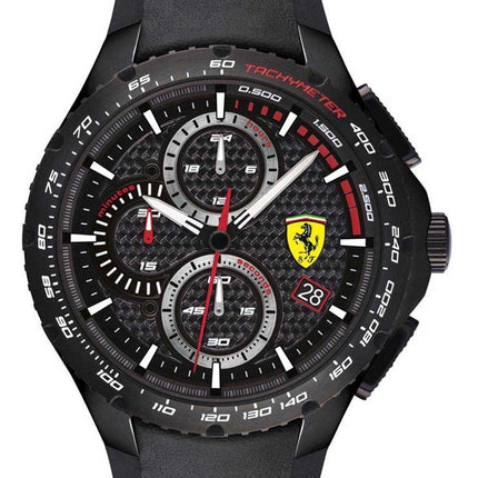 Ferrari Scuderia Pista cronografo quadrante nero cinturino in pelle quarzo 0830734 orologio da uomo