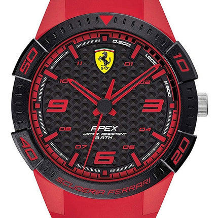 Ferrari Scuderia Apex quadrante nero cinturino in silicone quarzo 0830748 Orologio da uomo