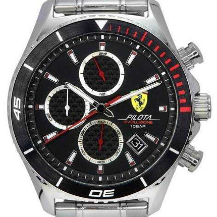 Scuderia Ferrari Pilota Evo cronografo quadrante nero quarzo 0830772 100M orologio da uomo