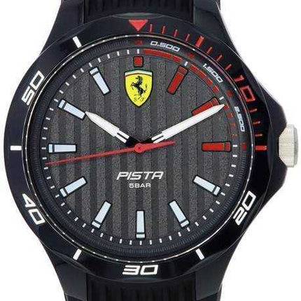 Scuderia Ferrari Pista cinturino in silicone quadrante nero quarzo 0830780 orologio da uomo