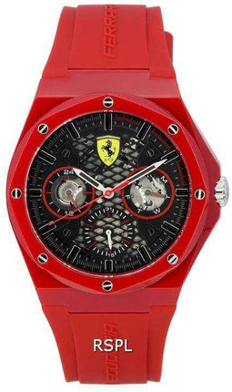 Scuderia Ferrari Aspire cinturino in caucciù rosso quadrante nero quarzo 0830786 orologio da uomo