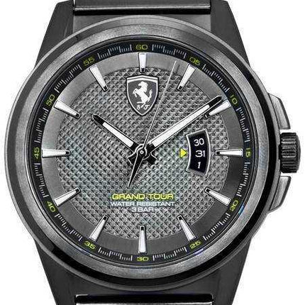 Orologio da uomo Scuderia Ferrari Grand Tour in acciaio inossidabile con quadrante grigio al quarzo 0830836