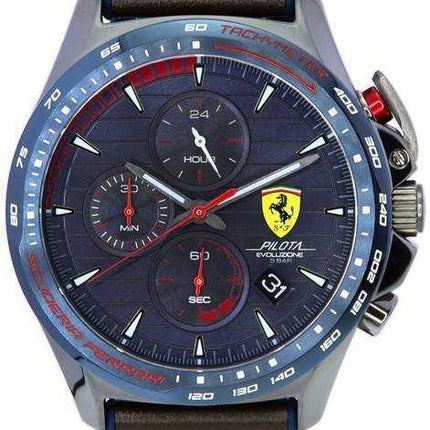 Scuderia Ferrari Pilota Evo Turbo cronografo quadrante blu quarzo 0830848 orologio da uomo