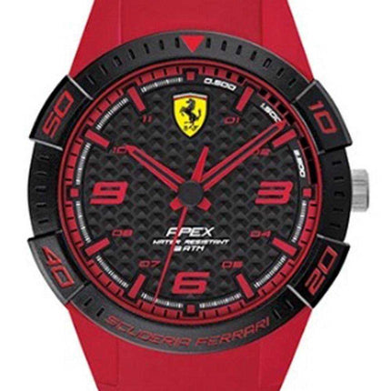 Ferrari Scuderia Apex quadrante nero cinturino in silicone quarzo 0840037 Orologio unisex