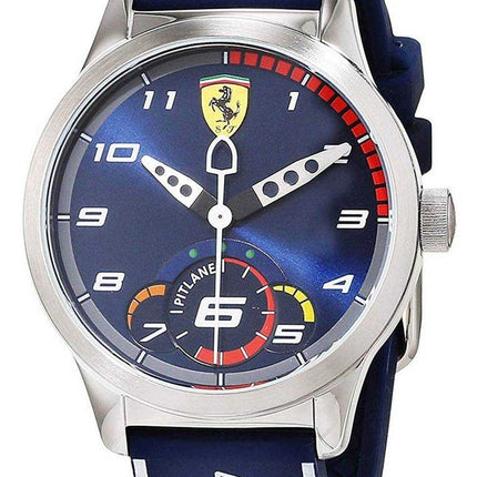 Ferrari Scuderia Pitlane Blue Dial Silicon Band Quartz 0860005 Orologio unisex