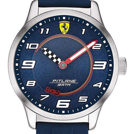 Ferrari Scuderia Pitlane Blue Dial Silicon Band Quartz 0860015 Orologio unisex