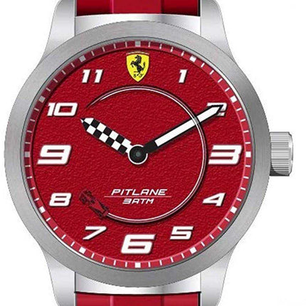 Ferrari Scuderia Pitlane quadrante rosso cinturino in silicone al quarzo 0860016 Orologio unisex