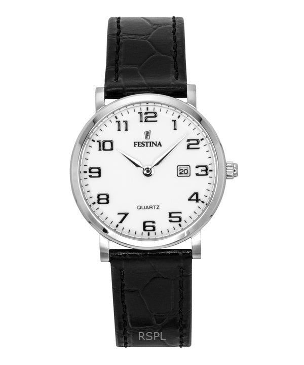 Orologio da donna Festina Classic con cinturino in pelle e quadrante bianco al quarzo F16477-1