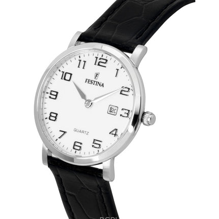 Orologio da donna Festina Classic con cinturino in pelle e quadrante bianco al quarzo F16477-1