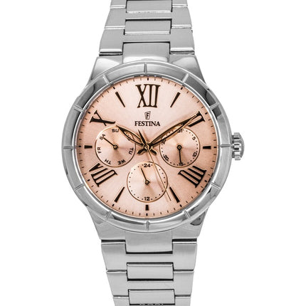Orologio da donna Festina Boyfriend in acciaio inossidabile multifunzione con quadrante rosa al quarzo F16716-3