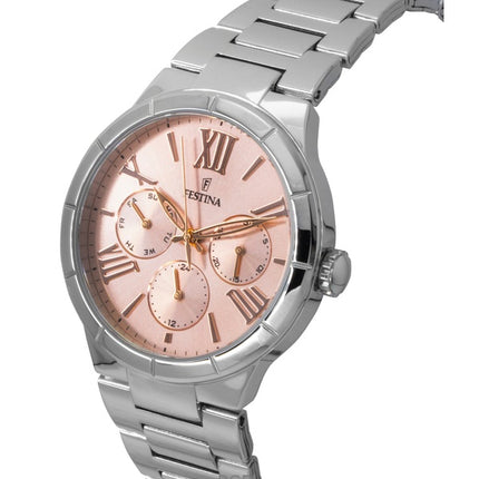 Orologio da donna Festina Boyfriend in acciaio inossidabile multifunzione con quadrante rosa al quarzo F16716-3