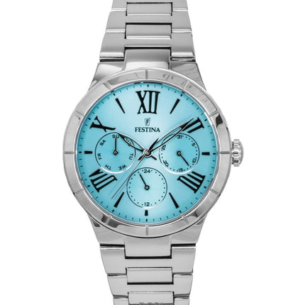 Orologio da donna Festina Boyfriend in acciaio inossidabile multifunzione con quadrante blu ghiaccio al quarzo F16716-4