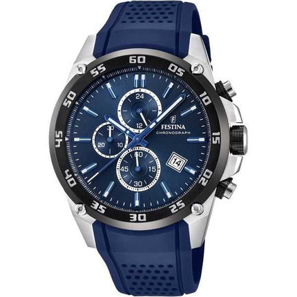 Orologio da uomo Festina The Originals cronografo cinturino in caucciù quadrante blu al quarzo F20330-2 100M