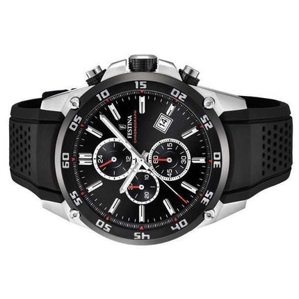 Orologio da uomo Festina The Originals cronografo cinturino in caucciù quadrante nero al quarzo F20330-5 100M
