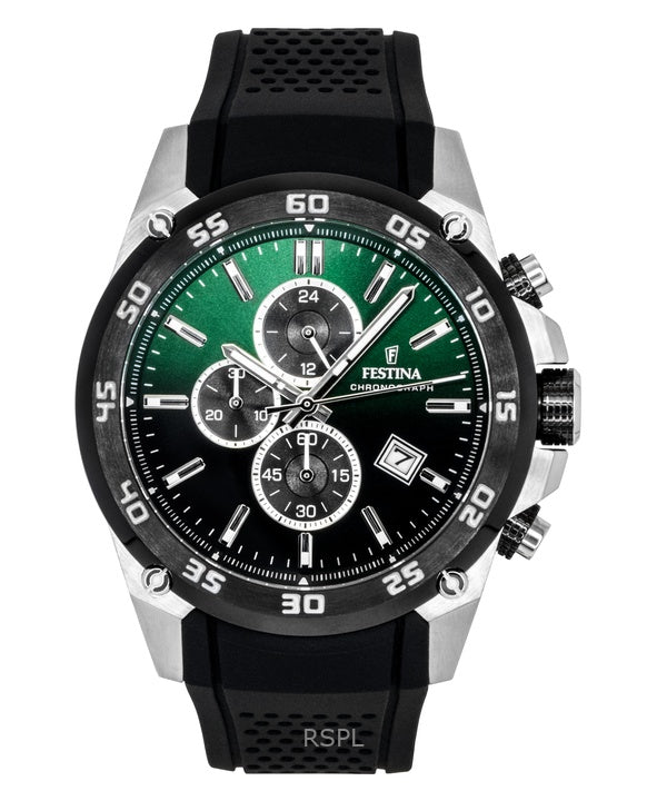 Festina The Originals Cronografo Cinturino in Gomma Quadrante Verde Quarzo F20330-B 100M Orologio da Uomo