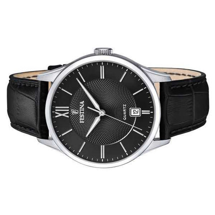 Orologio da uomo Festina Classics con cinturino in pelle quadrante nero al quarzo F20426-3