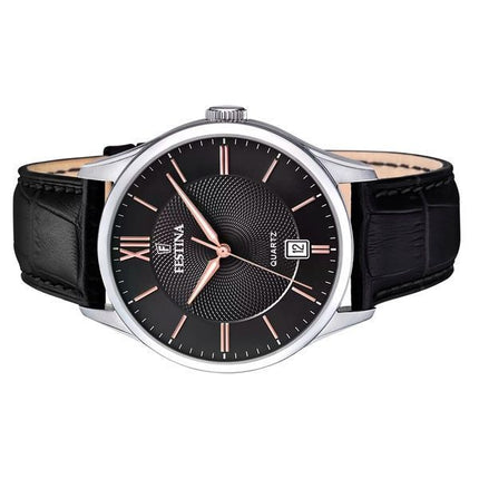 Orologio da uomo Festina Classics cinturino in pelle quadrante nero al quarzo F20426-6