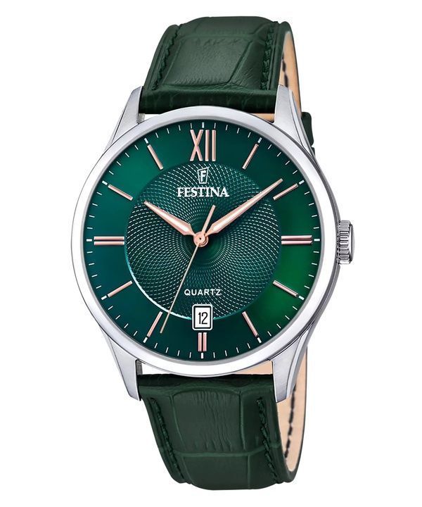 Festina Classics Cinturino in pelle Quadrante verde Quarzo F20426-7 Orologio da uomo