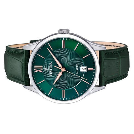 Festina Classics Cinturino in pelle Quadrante verde Quarzo F20426-7 Orologio da uomo