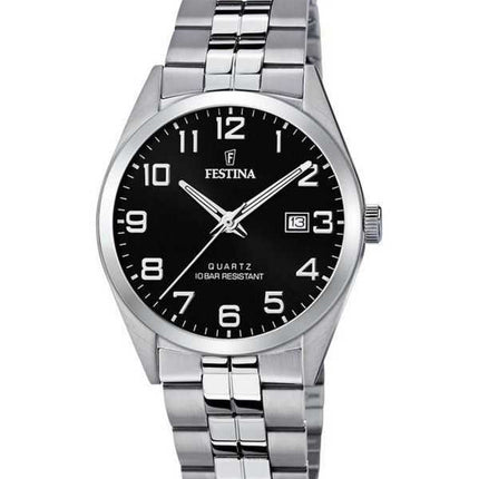 Festina Classics Orologio da uomo in acciaio inossidabile con quadrante nero al quarzo F20437-4 100M