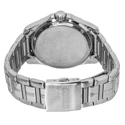 Orologio da uomo Festina multifunzione in acciaio inossidabile con quadrante nero al quarzo F20445-3 100M