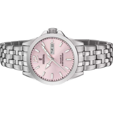 Festina Classics Orologio da donna in acciaio inossidabile con quadrante rosa al quarzo F20455-2 100M