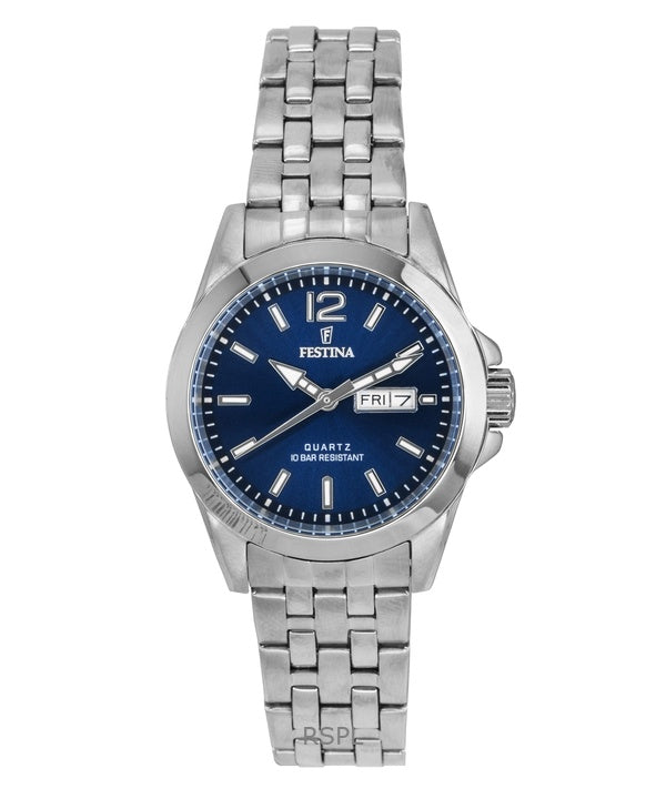 Orologio da donna Festina Classic in acciaio inossidabile con quadrante blu al quarzo F20455-3 100M