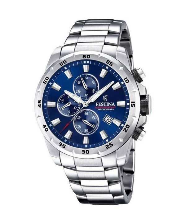 Orologio da uomo Festina Sport Cronografo in acciaio inossidabile quadrante blu al quarzo F20463-2 100M