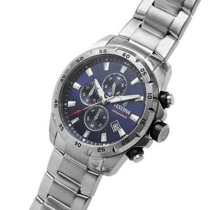 Orologio da uomo Festina Sport Cronografo in acciaio inossidabile quadrante blu al quarzo F20463-2 100M