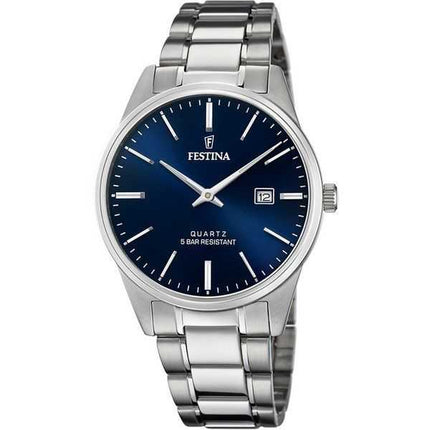 Orologio da uomo Festina Classics in acciaio inossidabile quadrante blu al quarzo F20511-3