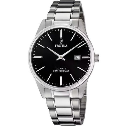 Festina Classics Orologio da uomo in acciaio inossidabile con quadrante nero al quarzo F20511-4