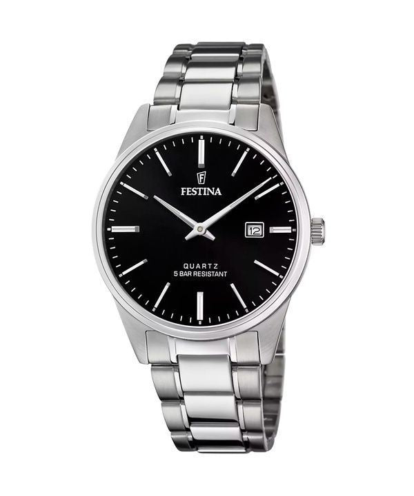 Festina Classics Orologio da uomo in acciaio inossidabile con quadrante nero al quarzo F20511-4