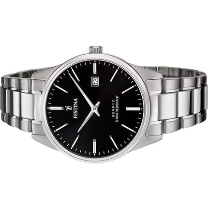 Festina Classics Orologio da uomo in acciaio inossidabile con quadrante nero al quarzo F20511-4
