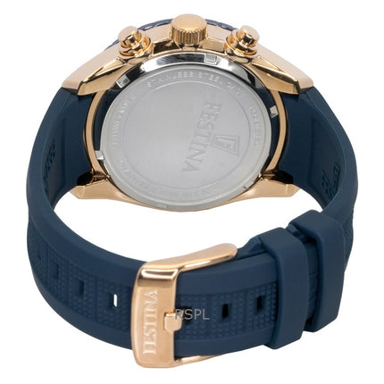 Orologio da uomo Festina Ceramic Chronograph con cinturino in gomma e quadrante blu al quarzo F20516-1 100M