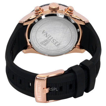 Orologio da uomo Festina Cronografo in ceramica con cinturino in gomma e quadrante nero al quarzo F20516-2 100M