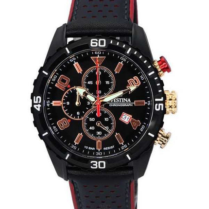 Festina Sport cronografo quadrante nero quarzo F20519-4 F205194 100M orologio da uomo