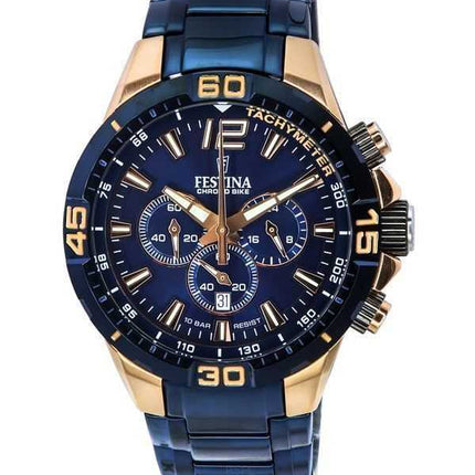 Festina Chronograph Bike Special Edition quadrante blu quarzo F20524-1 F205241 100M orologio da uomo con set regalo