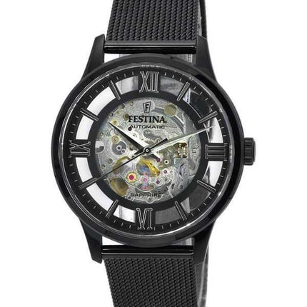 Festina in acciaio inossidabile scheletro argento quadrante automatico F20535-1 F205351 orologio da donna it