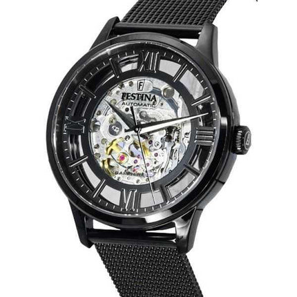 Festina in acciaio inossidabile scheletro argento quadrante automatico F20535-1 F205351 orologio da donna it