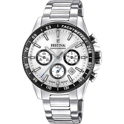 Orologio da uomo Festina Timeless Cronografo in acciaio inossidabile quadrante argento al quarzo F20560-1 100M