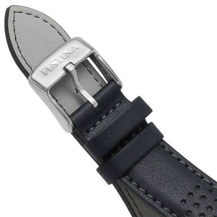 Orologio da uomo Festina Timeless Cronografo cinturino in pelle quadrante blu al quarzo F20561-2 100M