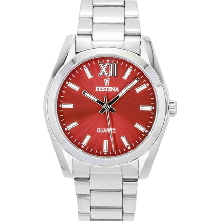 Orologio da donna Festina Alegria in acciaio inossidabile con quadrante rosso al quarzo F20622-B
