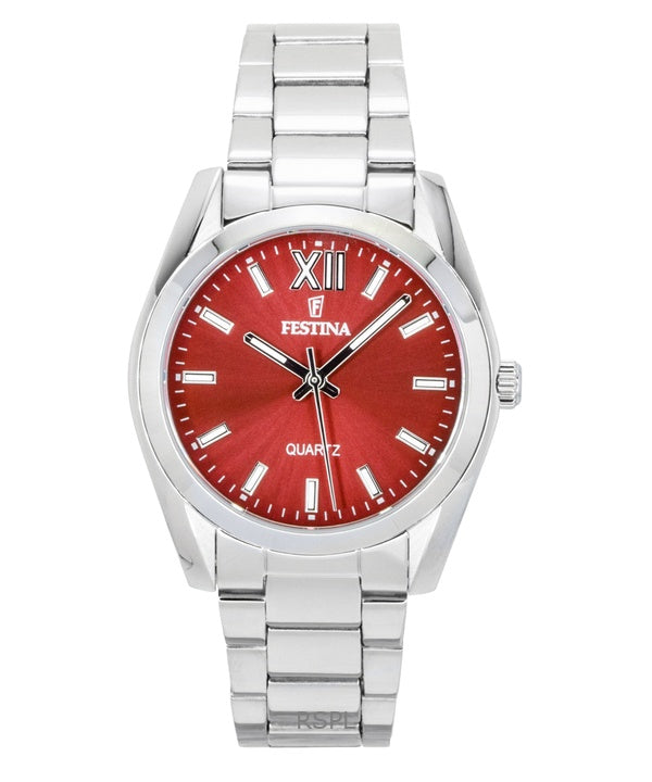 Orologio da donna Festina Alegria in acciaio inossidabile con quadrante rosso al quarzo F20622-B